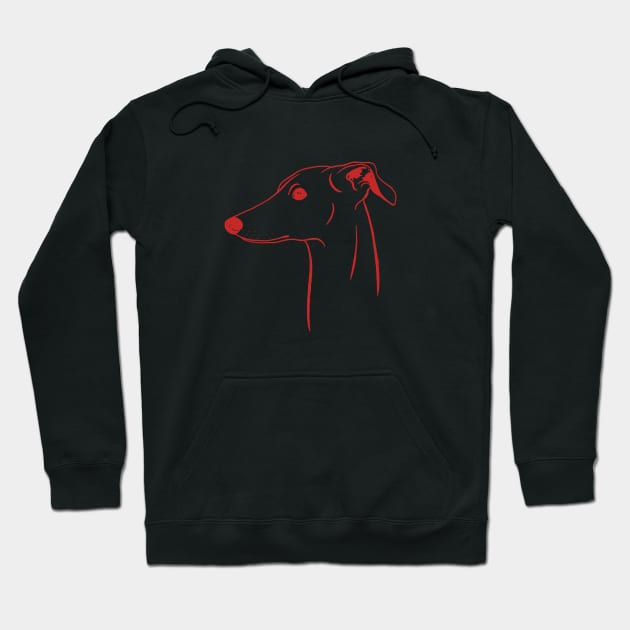 Italian Greyhound (Yellow and Red) Hoodie by illucalliart